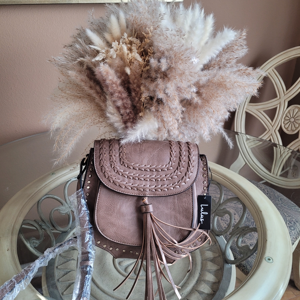 Lulus Tan Crossbody Bag with Tassel New With Tag